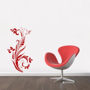 GLIX Kvetinová dekorácia - nálepka na stenu Svetlo červená 50 x 90 cm