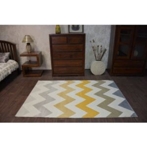 18248/251 Moderný koberec scandi žltý cik-cak 140x200 cm