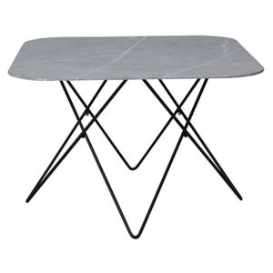 Tristar konferenčný stolík čierny/sivý lesklý mramor