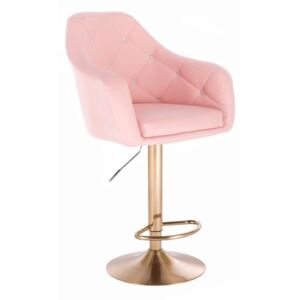 Barová stolička ROMA na zlatom tanieri - ružová