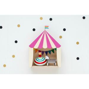 Dizajnová detská polička cirkusový stan - ružový