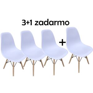 Ekspand Sada bielych stoličiek škandinávsky štýl CLASSIC 3+1 ZADARMO!