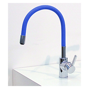 Drezová vodovodné batérie Flex Color s modrým ohybným ramienkom