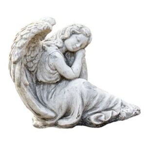 Záhradná betónová dekorácie sediaci anjel Gabriel - 21 * 24 * 24cm