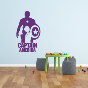 GLIX Avengers Captain America - samolepka na stenu Fialová 90x50 cm