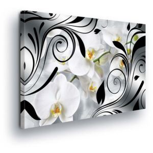 Obraz na plátne - Modern Black and Flower Decoration 60x40 cm