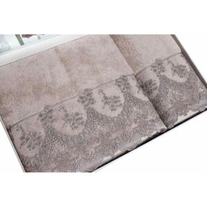 Soft Cotton Osuška a uterák REGINA v darčekovom balení Béžová Sada (50x100cm, 75x150cm)
