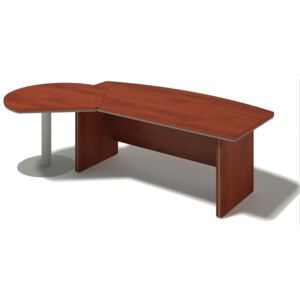 Písací stôl s rokovacím prvkom, 2550 x 1550 x 760 mm, breza