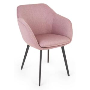 Besoa James, čalúnená stolička, penová výplň, 100 % polyester, oceľové nohy, ružová