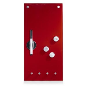 Magnetická popisovacie tabuľa, 20 x 40 x 4 cm, Zeller 11614 (sklo, červená)