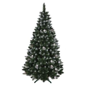 Brilantný vianočný stromček borovica so šiškami 220 cm Zelená