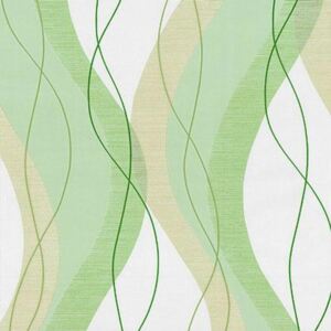 Vliesové tapety, vlnovky zelené, Modern Line 1329550, P+S International, rozmer 10,05 m x 0,53 m