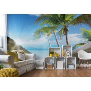 Fototapeta - Beach Tropical Sea Palms Vliesová tapeta - 208x146 cm