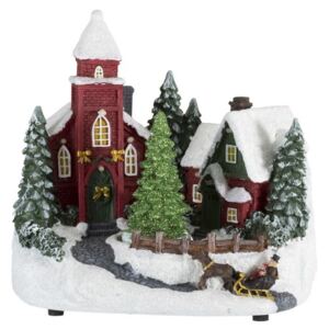 Svietiace vianočné domček Winter - 11 * 17 * 18cm