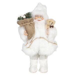 Vianočné dekorácie Santa v bielom kožuchu - 15 * 11 * 30 cm