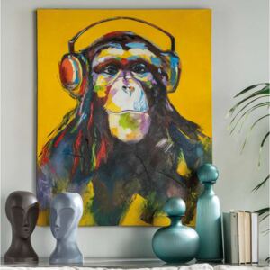 1Q198 Obraz Opica so slúchadlami