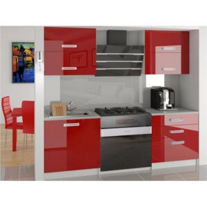 Moderná kuchyňa Daisy červená lesklá 120 cm - bez LED osvětlení