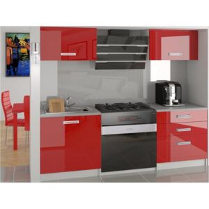 Malá červená kuchynská zostava Vanda - bez LED osvětlení