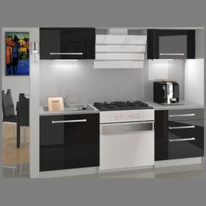 Malá kuchynská zostava čierna Vanda - s LED osvětlením