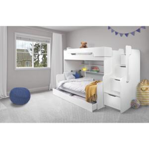 ArtBed Detská poschodová posteľ Harry Farba: biela/biela