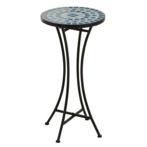 Kovových odkládací stolík Square Mosaic Blue - Ø30*60 cm