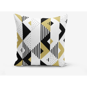 Obliečka na vankúš s prímesou bavlny Minimalist Cushion Covers Mustard Color Geometric Sekiller, 45 × 45 cm