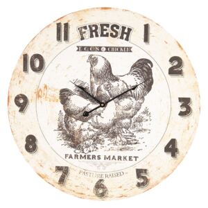 Krémové hodiny Fresh Eggs - Ø 60 * 4 cm / 1 * AA