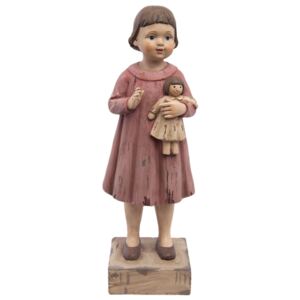 Dekorácia dievča s bábikou - 10 * 8 * 28 cm