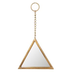 Zlaté trojuholníkové zrkadlo - 23 * 2 * 23 cm