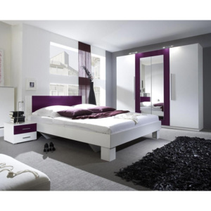 Spálňa Vesa II, Farby: biely / ľalia, Rozmer postele: 180x200