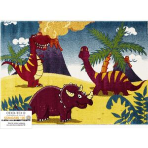 1,20x 1,70m - Detský kusový koberec Kidsclub Dino Trio 598 dinosaury
