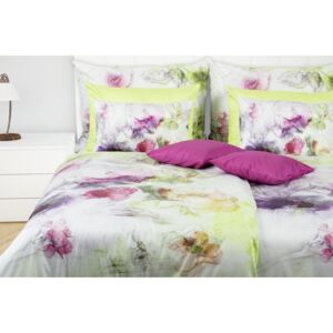 Glamonde luxusné saténové obliečky Allegra s farebným abstraktným a moderným kvetinovým vzorom 140×220 cm