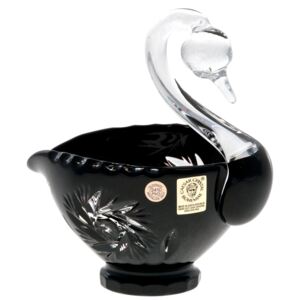 Krištáľová labuť Pinwheel, farba čierna, priemer 114 mm