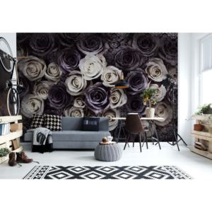 Fototapeta GLIX - Gothic Roses Dark Purple + lepidlo ZADARMO Vliesová tapeta - 250x104 cm