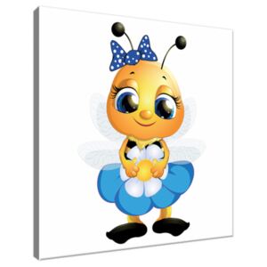 Obraz na plátne Včielka v modrej sukničke 30x30cm 3054A_1AI