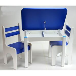 Stol a dve stoličky K1 modrá