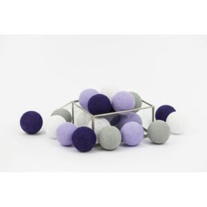 Bavlnené svietiace guličky Purple Fog 10 guličiek Cottonlove