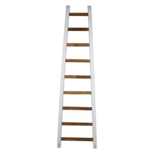 Biely dekoratívny rebrík z teakového dreva HSM collection Tangga, dĺžka 150 cm