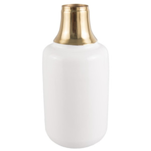 Biela váza s detailom v zlatej farbe PT LIVING Shine, výška 33 cm