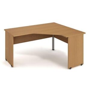 Rohový kancelársky stôl Gate, 160 x 120 x 75,5 cm, pravé vyhotovenie, dezén buk