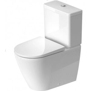 Duravit D-NEO misa WC kombi 37 x 65 cm, Rimless, odpad VARIO, bez nádržky, bez sedátka, biela s glazúrou Hygiene Glaze 20020920
