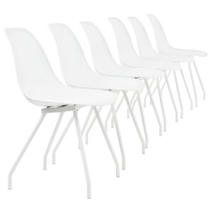 [en.casa] Jedálenské stoličky 6 x AAES-0501 biele