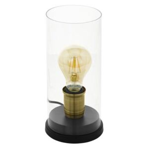 Eglo Vintage 43105 SMYRTON Stolová lampa E27 1X60W čierna, bronzová s patinou/čiré