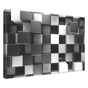 Obraz na plátne Čierno-biele 3D kocky 30x20cm 2821A_1T