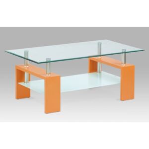 Konferenční stolek 110x60x45 cm, oranžová / čiré sklo 8 mm AF-2024 ORA Autronic