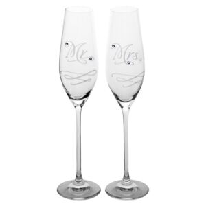 Swarovski poháre na šampanské Mr & Mrs (210 ml)