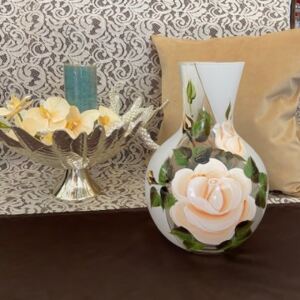 Váza, Maľovaná váza, jedinečný dizajn, váza na kvety, ozdoba interiéru