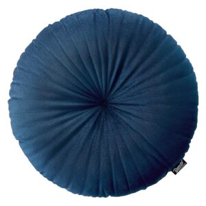 Tmavo modrý dekoračný okrúhly vankúš 45 cm Modrá