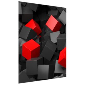 FototapetaČierno - červené kocky 3D 150x200cm FT3704A_2M