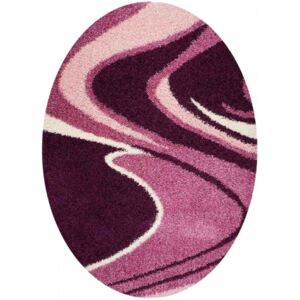 Kusový koberec Shaggy Loca Aldo fialový ovál, Velikosti 60x100cm